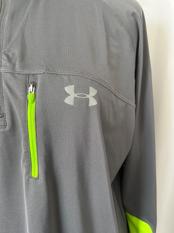 UNDER ARMOUR ALL SEASON GEAR MENS 1/4 ZIP GRAY GREEN SHIRT - XL gallery