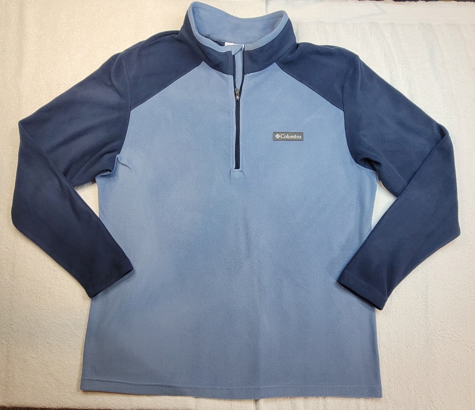 Columbia Mens Two Tone Blue Lake Aloha Half Zip Lightweight Fleece Pullover L gallery