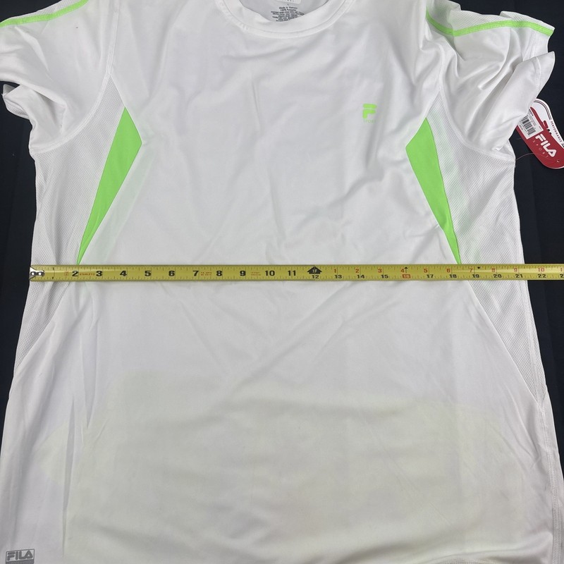 Fila Shirt Men’s Large Atheltic White Green Tennis Sport Wicking New Nos gallery