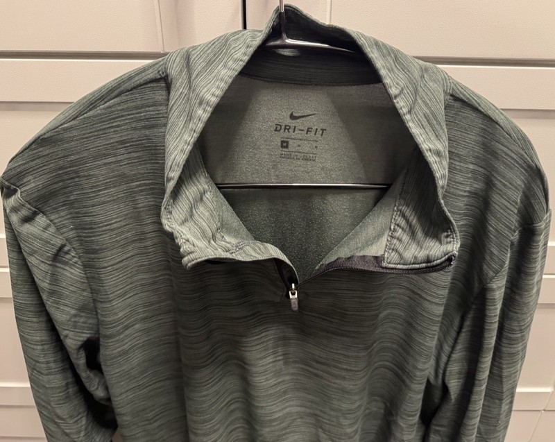 Nike Dri-FIT lightweight Performance 1/4 Zip Long Sleeve Green and Black Jacket gallery