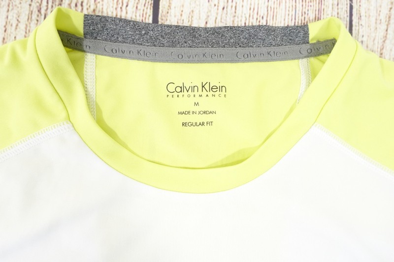 CALVIN KLEIN PERFORMANCE YELLOW WHITE MEDIUM SLEEVELESS TEE TSHIRT MENS NWT NEW gallery