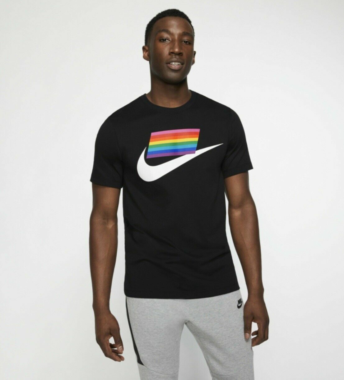 Nike BeTrue Gay Pride LGBTQ MultiColor Rainbow Flag Tee Shirt CD9076-010 Men S gallery