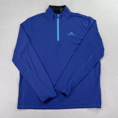 Greyson 1/4 Zip Pullover Mens L Blue Lightweight Golf Stone Eagle Stretch Top