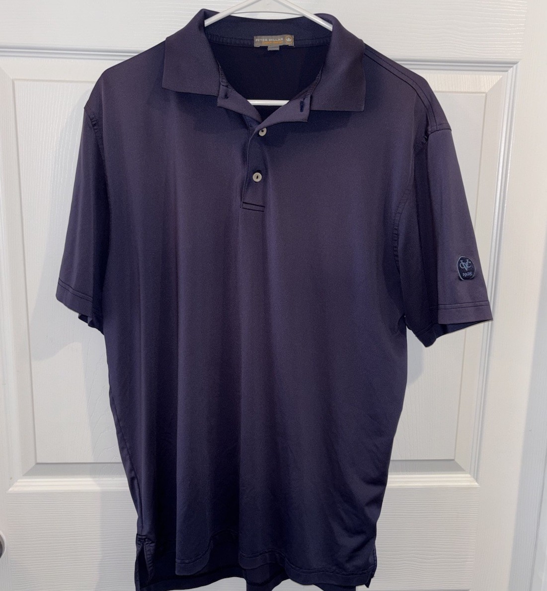 Peter Millar Summer Comfort Golf Shirt Mens M Purple VCC Virginia Country Club gallery
