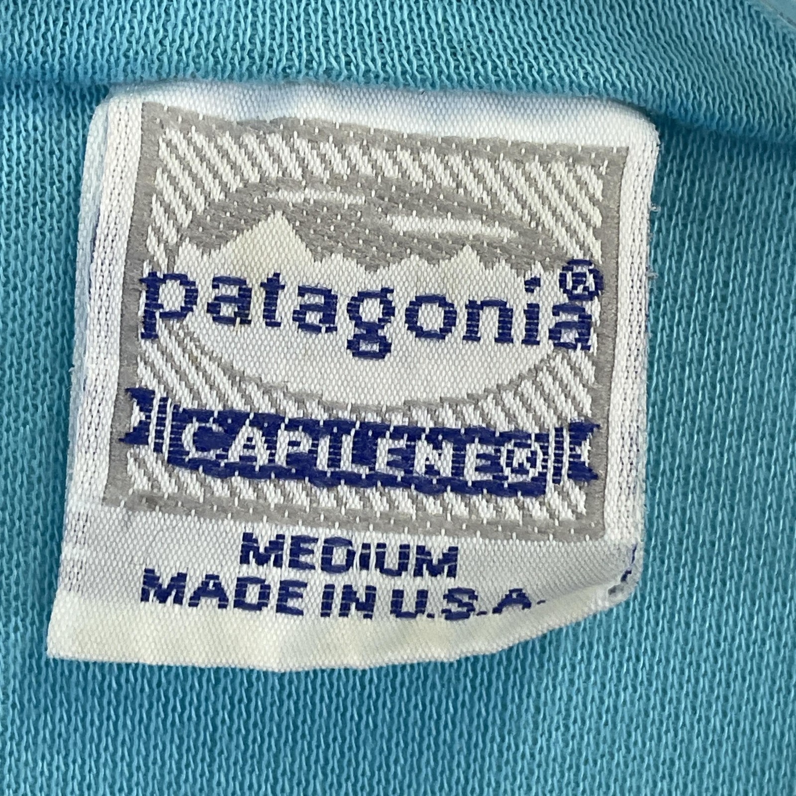 Vintage Patagonia Pullover Mens Medium Blue Capilene 1/4 Zip Base Layer 90s gallery