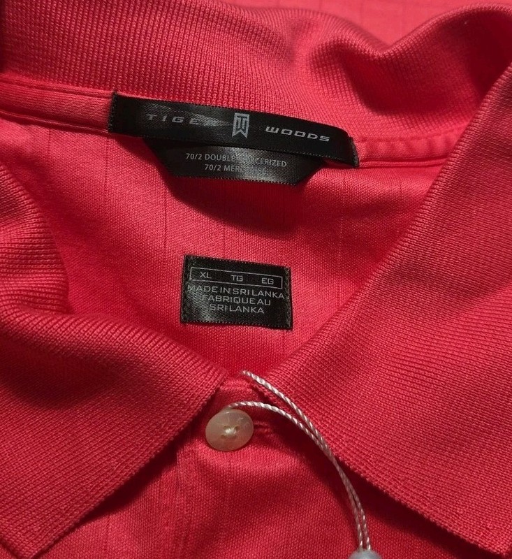 Vintage TIGER WOODS POLO SZ XL Golf Nike 2005 US OPEN TW CORAL 192174 gallery