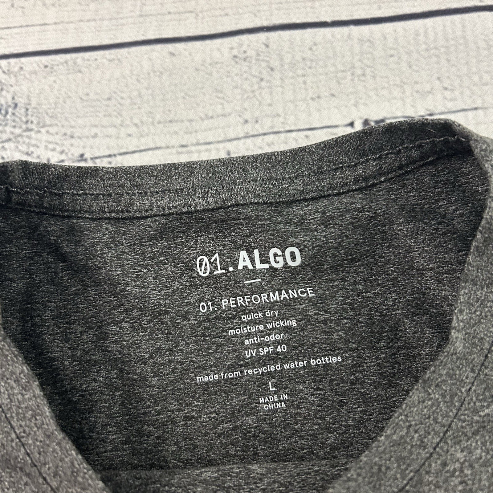 01. Algo Performance Short Sleeve Athletic T Shirt Men's Large Gray gallery