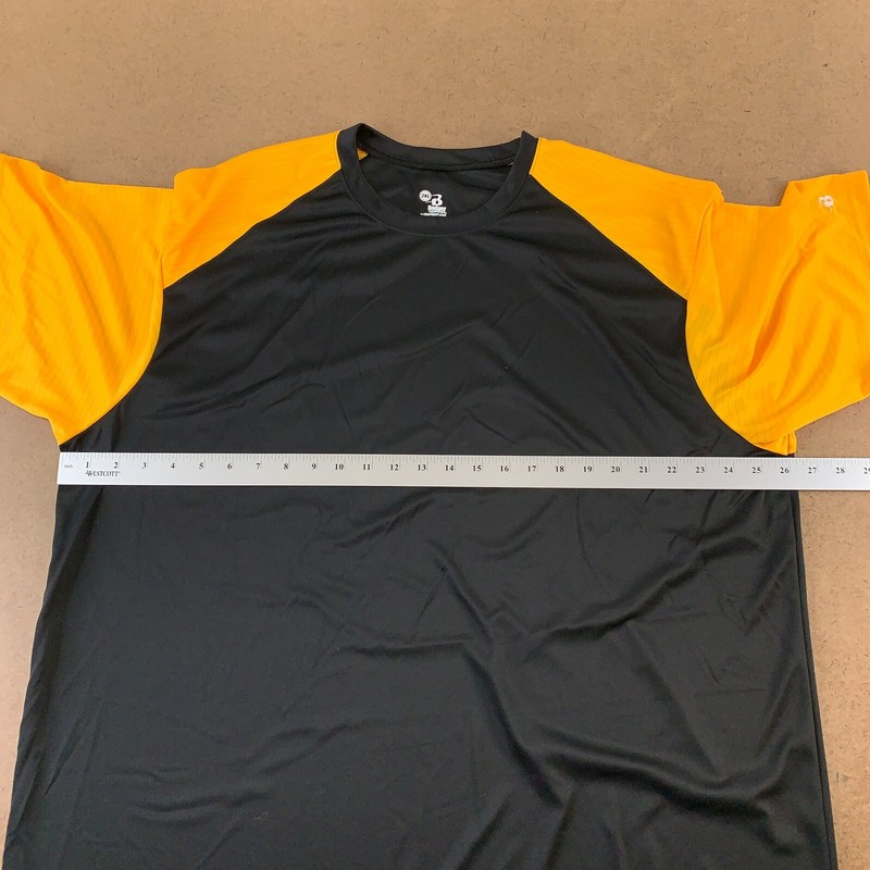 Badger Sport Men's Size 2XL Black Gold Lightweight Breakout Performance Tee 4230 gallery