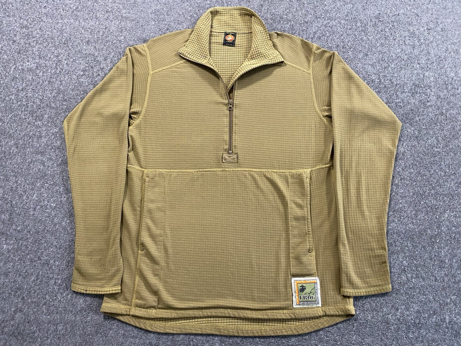 USMC FROG Flame Resistant Polartec Grid Fleece 1/2 Zip Mens Small Coyote Peckham gallery