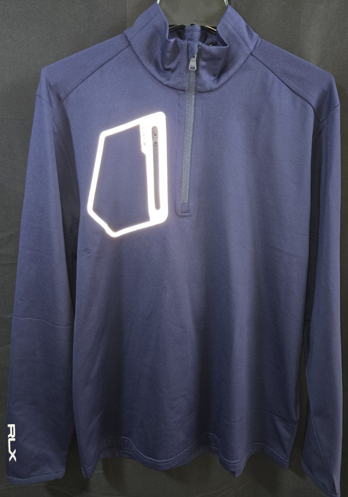 RLX Ralph Lauren Medium 1/4 Zip Navy Blue Stretch Wicking