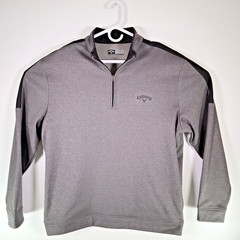 Men’s Callaway Golf Gray 1/4 Zip Long Sleeve Pullover Sweatshirt Jacket L Large