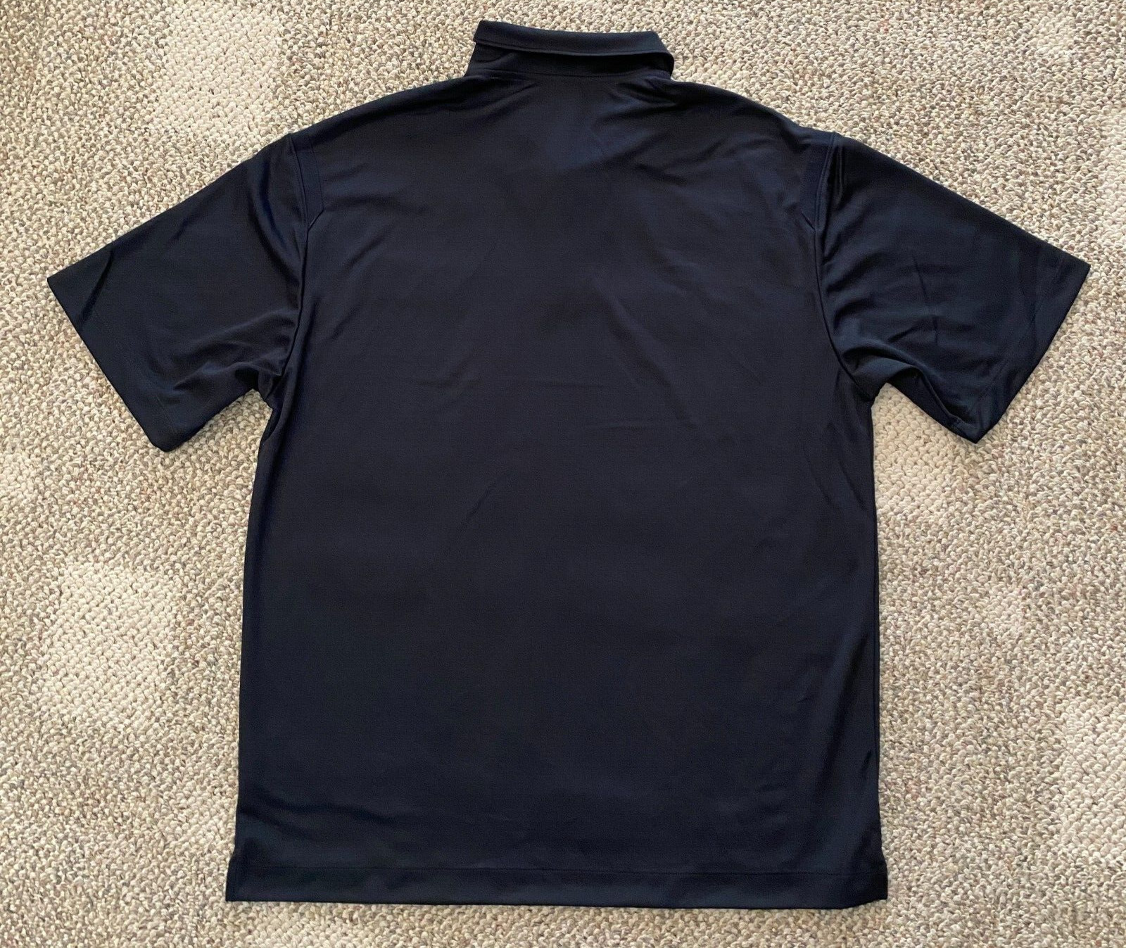 NikeGolf Polo Shirt Shoulder Stripe Dri-FIT 402394-010 Black Mens Size Large gallery