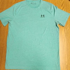 Under Armour Sportsstyle HeatGear Pull Over Shirt Seafoam Loose Fit Mens Sz L