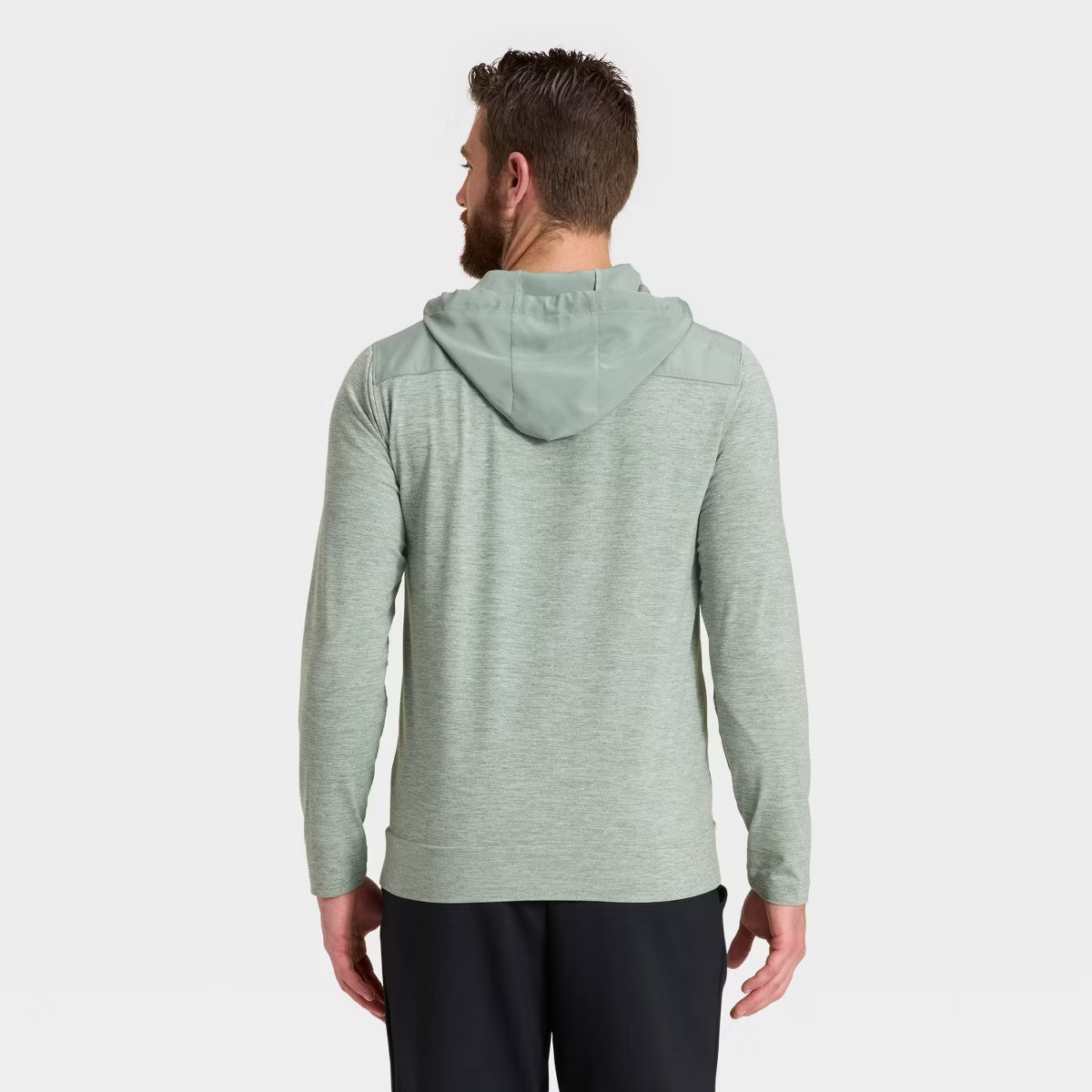 Men's Soft Stretch Full Zip Top - All In Motion Sage Green large lightweight gallery