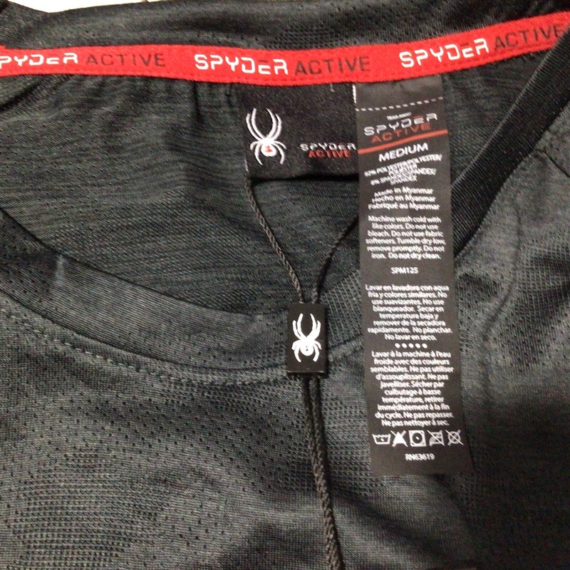 Spyder Active Breathable Quick Dry Stretch Long Sleeve Shirt Mens S-M Gray Black gallery