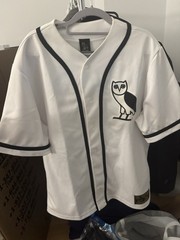 October’s Very Own OVO Men’s Baseball Jersey XL White/Black Polyester Button