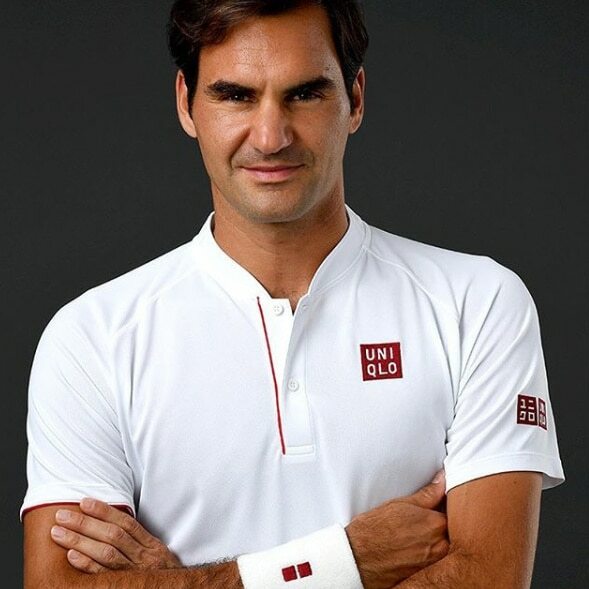 Uniqlo Roger Federer RF 2018 Wimbledon Henley Polo Tennis Shirt DRY-EX M/L - NWT gallery