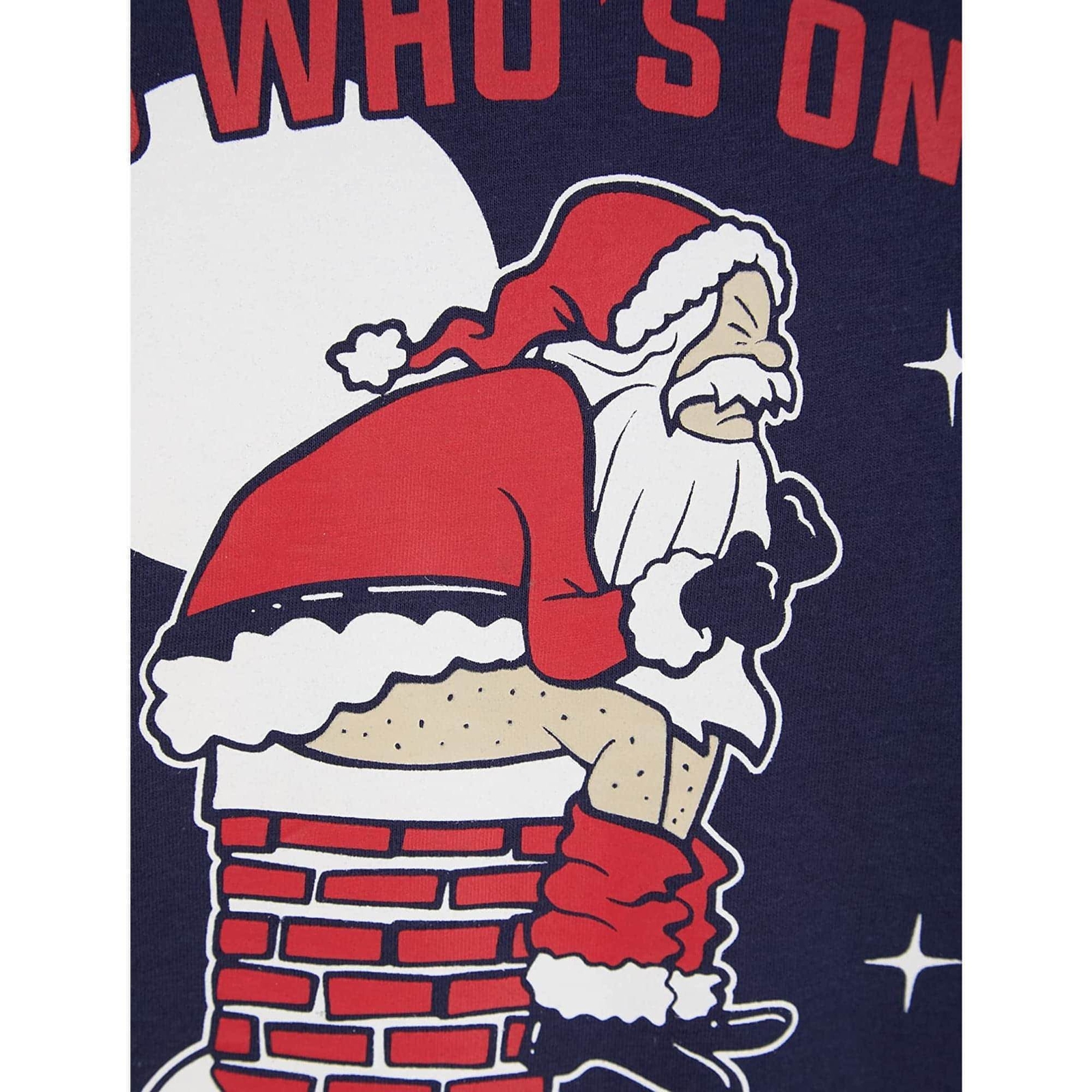 Christmas Santa Chimney Mens Christmas Top Navy Short Sleeve Stylish T-Shirt gallery