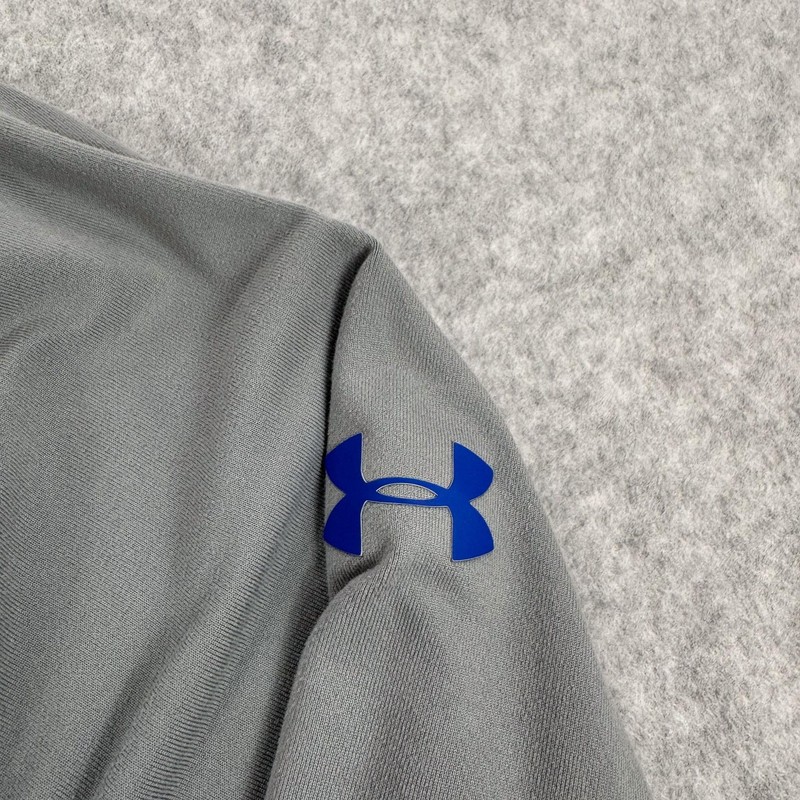 Under Armour ColdGear Infrared Pullover Mens Large Gray Striped 1/4 Zip Golf gallery