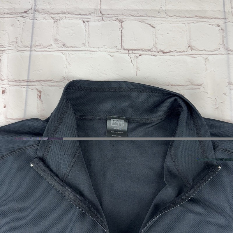REI Black 1/4 Zip Activewear Outdoor Lightweight Pullover Men's Large - USA Made gallery
