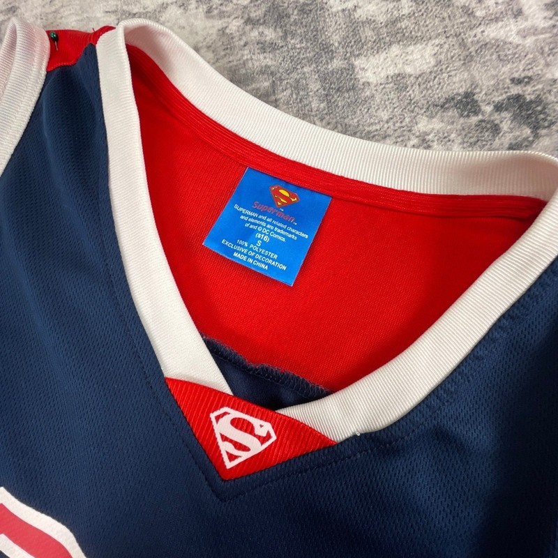 Superman DC Comics Small Basketball Tank Top Colorblock Blue Red Jersey gallery