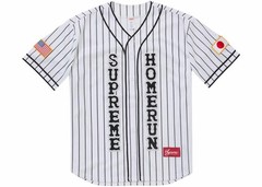 Size L – Supreme SS25 Homerun Baseball Mesh Jeresy Stripe Black White IN HAND