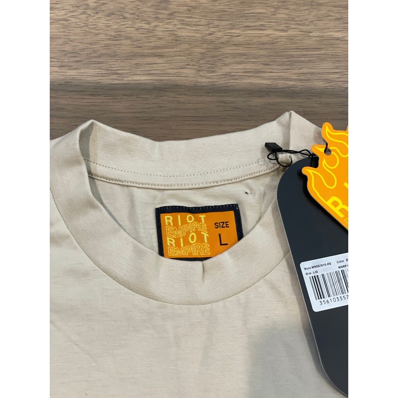 Riot Empire Neutral Beige Short Sleeve Top – Size L – NWT gallery