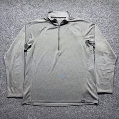 Patagonia Mens Capilene Midweight Zip Neck Pullover Sz L Gray Outdoor Hiking