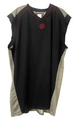 Reebok Men’s 3XLT Poly Black Gray Side Panel Red Trim Solid Basketball Tank Top