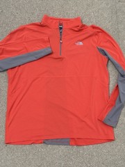 The North Face 1/4 Zip Pullover Mens XL Orange Performance Running Long Sleeve