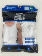 Starter Men’s White Cotton Blend Tank Tops 3-pack Size: XL