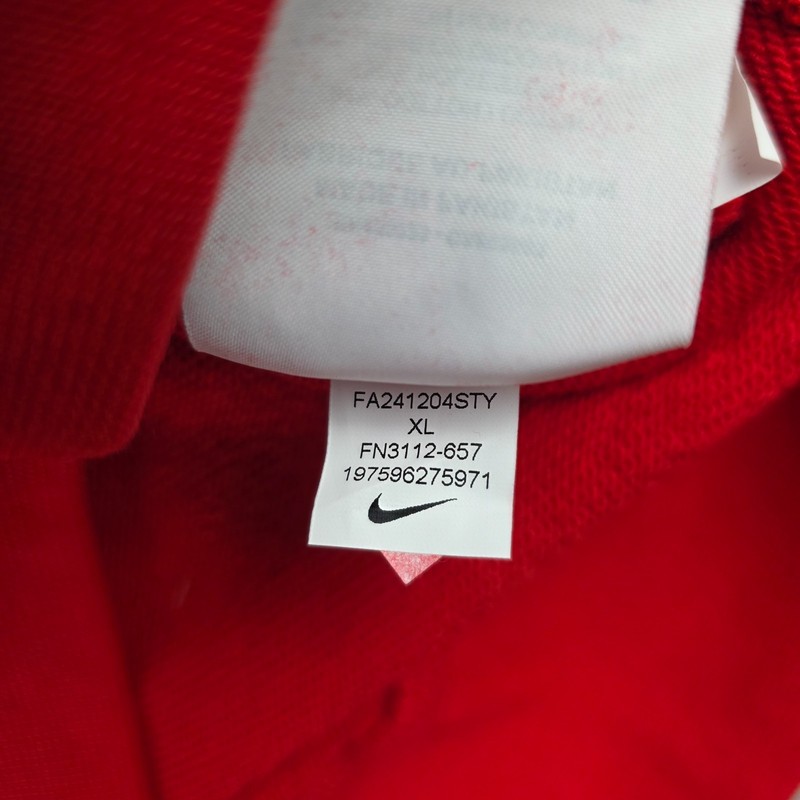 Nike Club Fleece Long Sleeve Polo Rugby Shirt Mens Size XL Red FN3112-657 NWT gallery