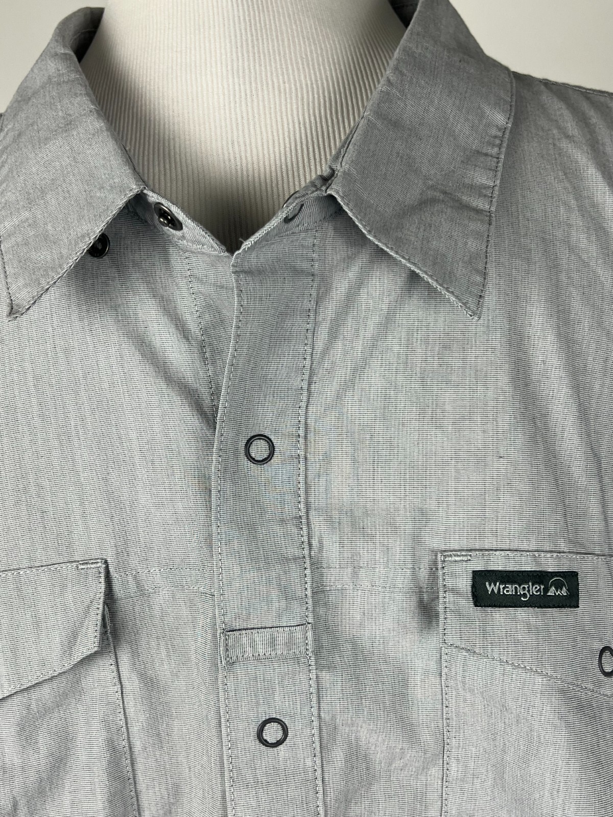WRANGLER Outdoor S/S Vented Snap Front Performance Shirt w/Pockets - 3XL, Gray gallery