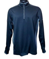 Nike Golf Dri-Fit 1/4 Zip Black/Grey Long Sleeve Pullover Men’s Sz L