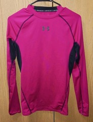 Under Armour Men’s Pink UA HeatGear Compression Shirt Long Sleeve Tee Size Med