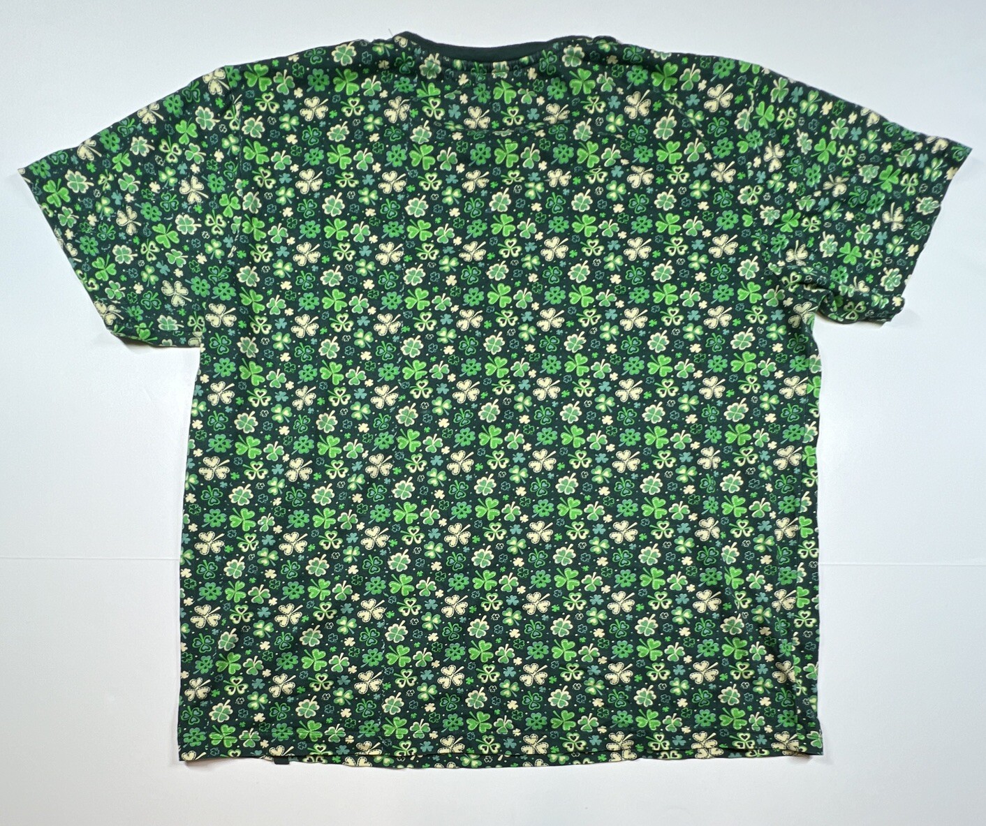 Denim & Flower Green All Over 4 Leaf Clover Print T Shirt Large St Patrick day gallery