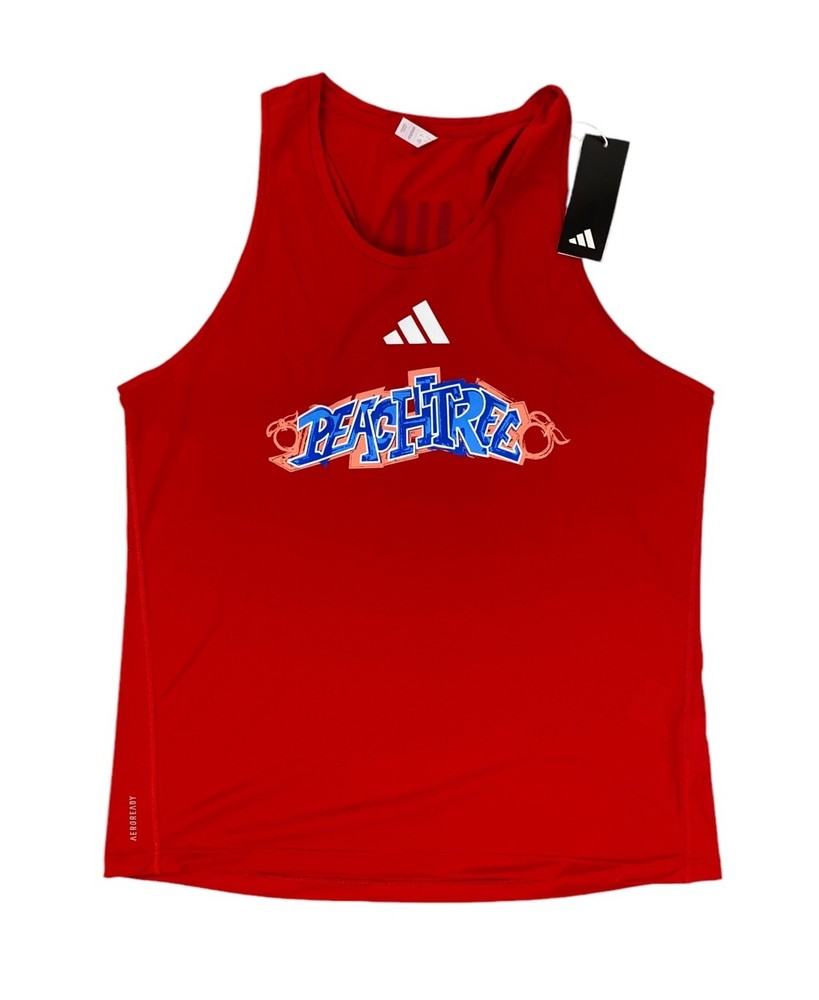 NEW Adidas Peachtree Road Race Atlanta Racing Singlet Tank Top Red Mens Size S