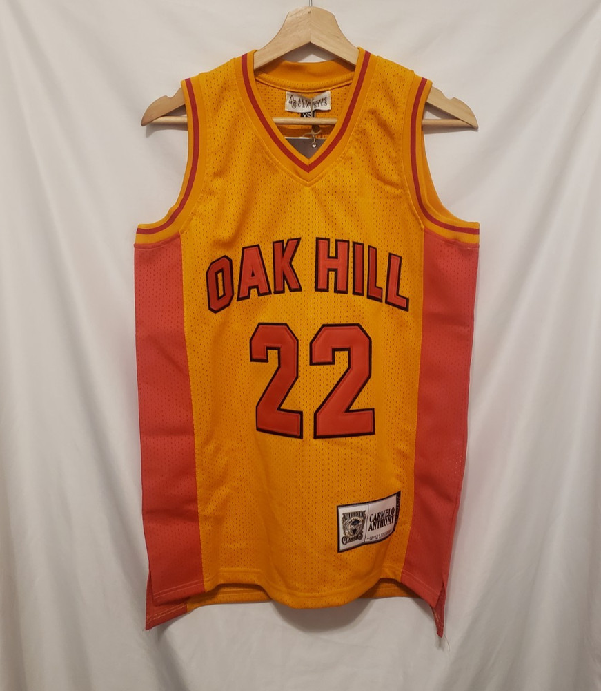 Carmelo Anthony Authentic Classics HS Basketball Jersey XS Yellow Red HeadGear