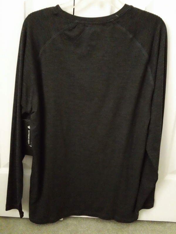 NWT Men's Size Medium Rugby University Extreme Stretch Black Space Dye L/S Shirt gallery