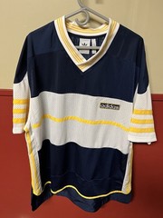 Adidas Adibreak Jersey Night Indigo White Yellow Men’s XXL 3 Striped Mesh