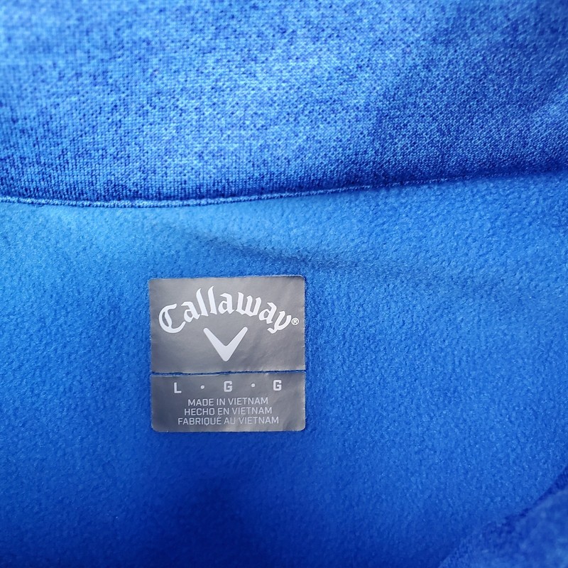 Callaway Pullover Men's L Blue Performance Mock 1/4 Zip Golf Top Sweatshirt gallery