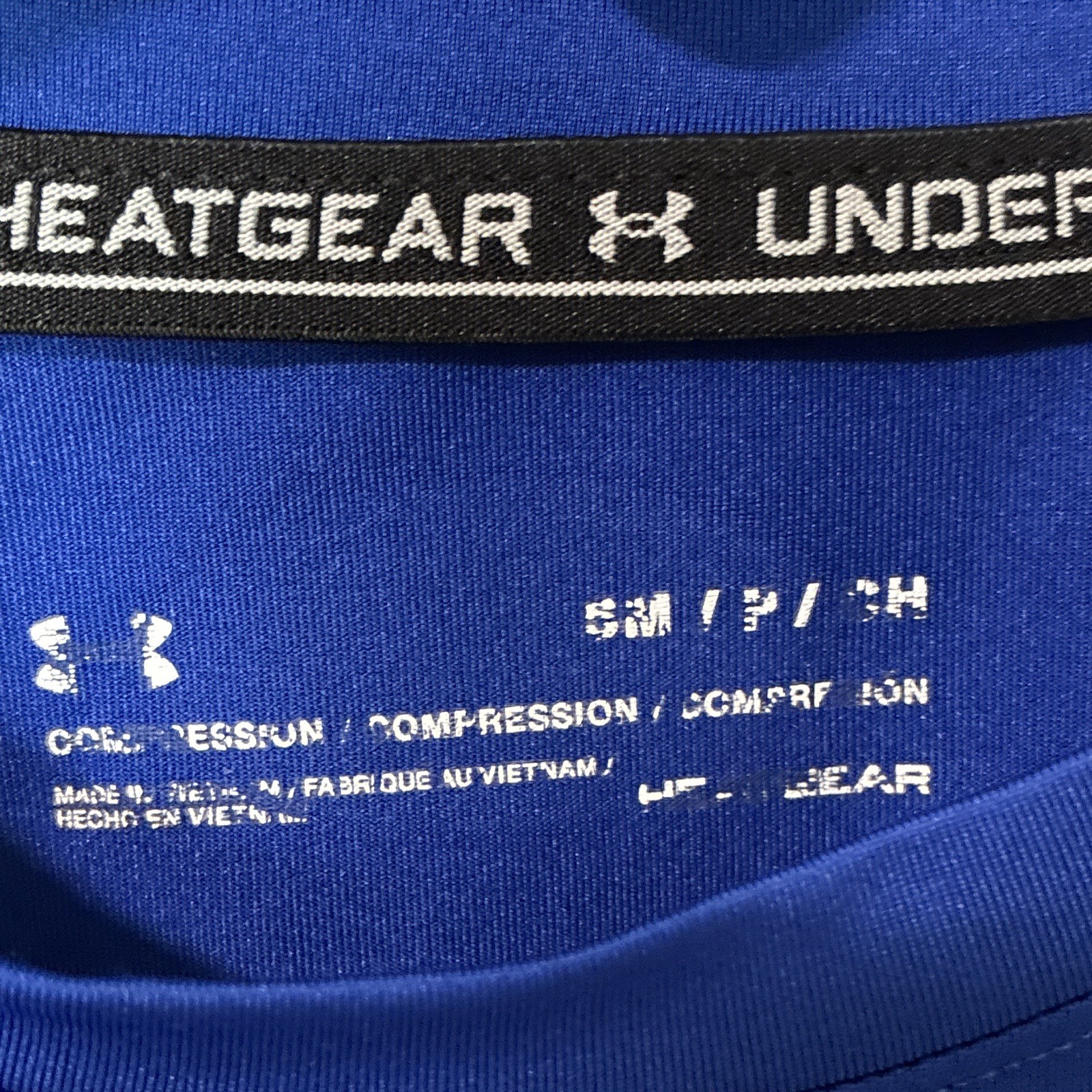 Under Armour HeatGear Men's Blue Compression Long Sleeve Crew Tee Raglan SM gallery