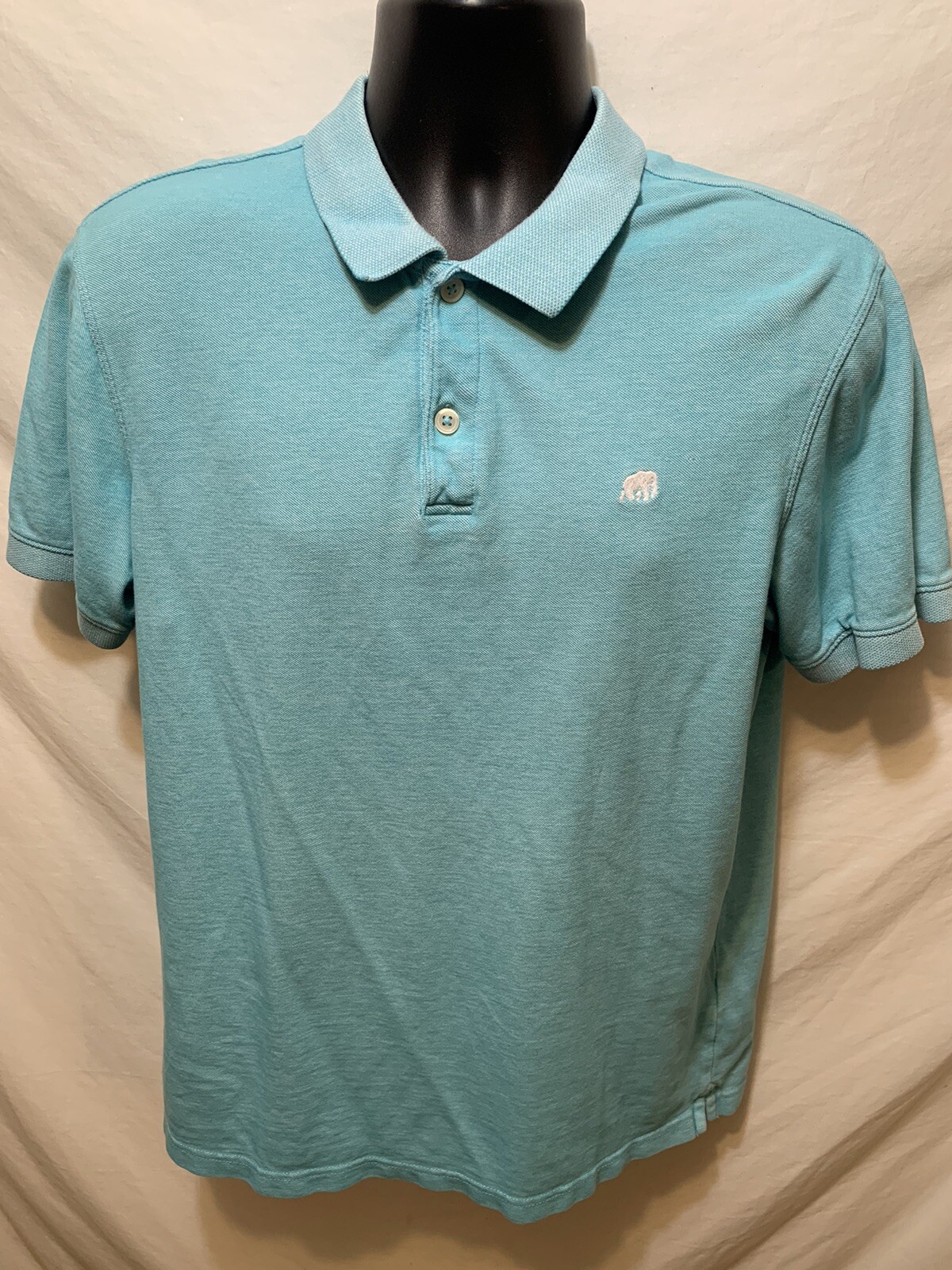 Banana Republic Rugby ￼Polo S/S Shirt Men’s L Blue Striped 100% Cotton gallery