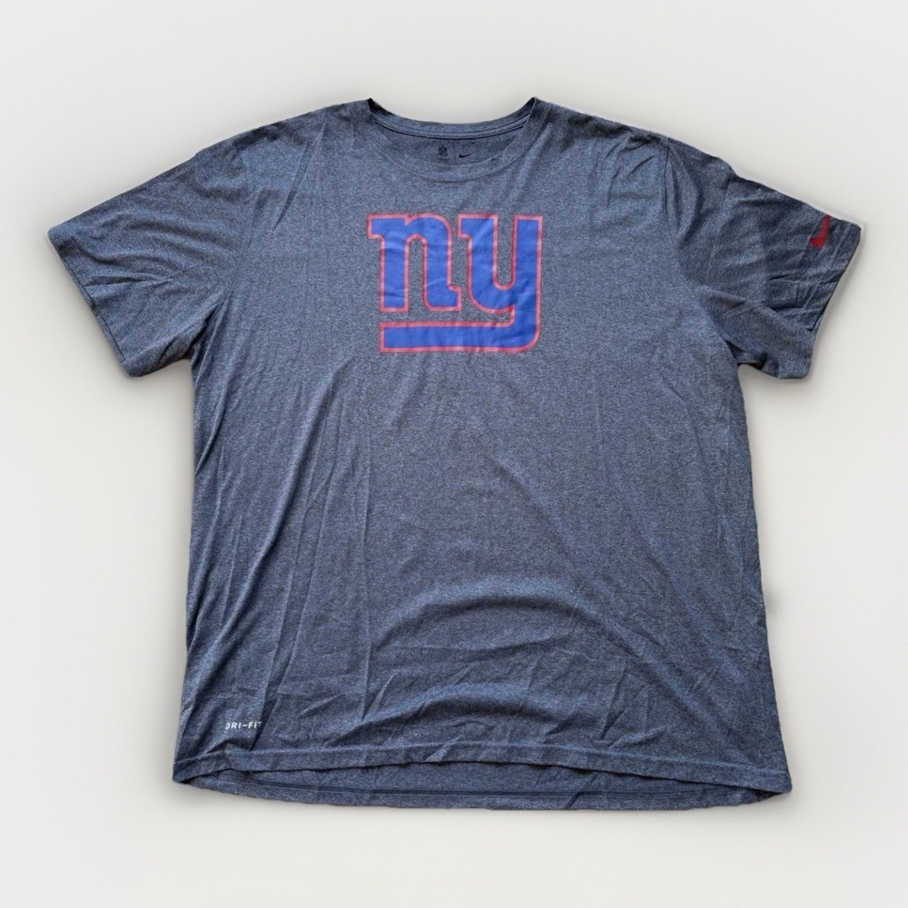 Nike Men’s Size XXL Gray Dri-Fit NFL New York GIANTS Shirt Activewear Top