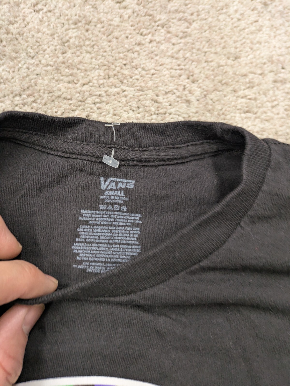 Vans Off the Wall Shirt Mens S Small Rainbow Black Crew Cotton Skate Skateboard gallery