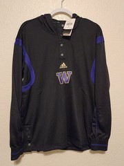 Adidas Washington Huskies Men’s Size Medium Hoodie Sweatshirt Mesh Pullover NEW