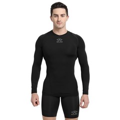 Tyka Pro Compression Long Sleeves T-Shirt for Mens, Black, Medium