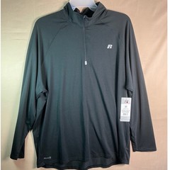Russell Mens Performance Quarter Zip Top Rich Black Dri-Power 360 2XL RS34204B