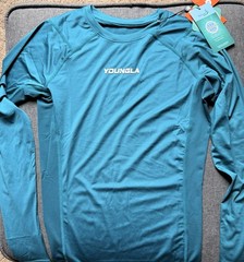 YoungLA #830 FlexFit Compression Long Sleeve Shirt Teal Size XL