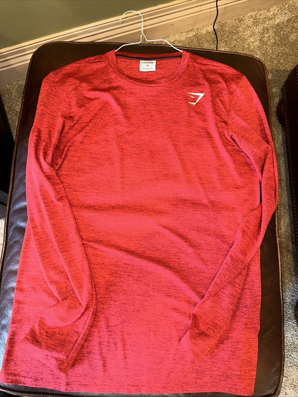 Gymshark Men's Element Large Red Baselayer Long Sleeve Shirt Active gallery